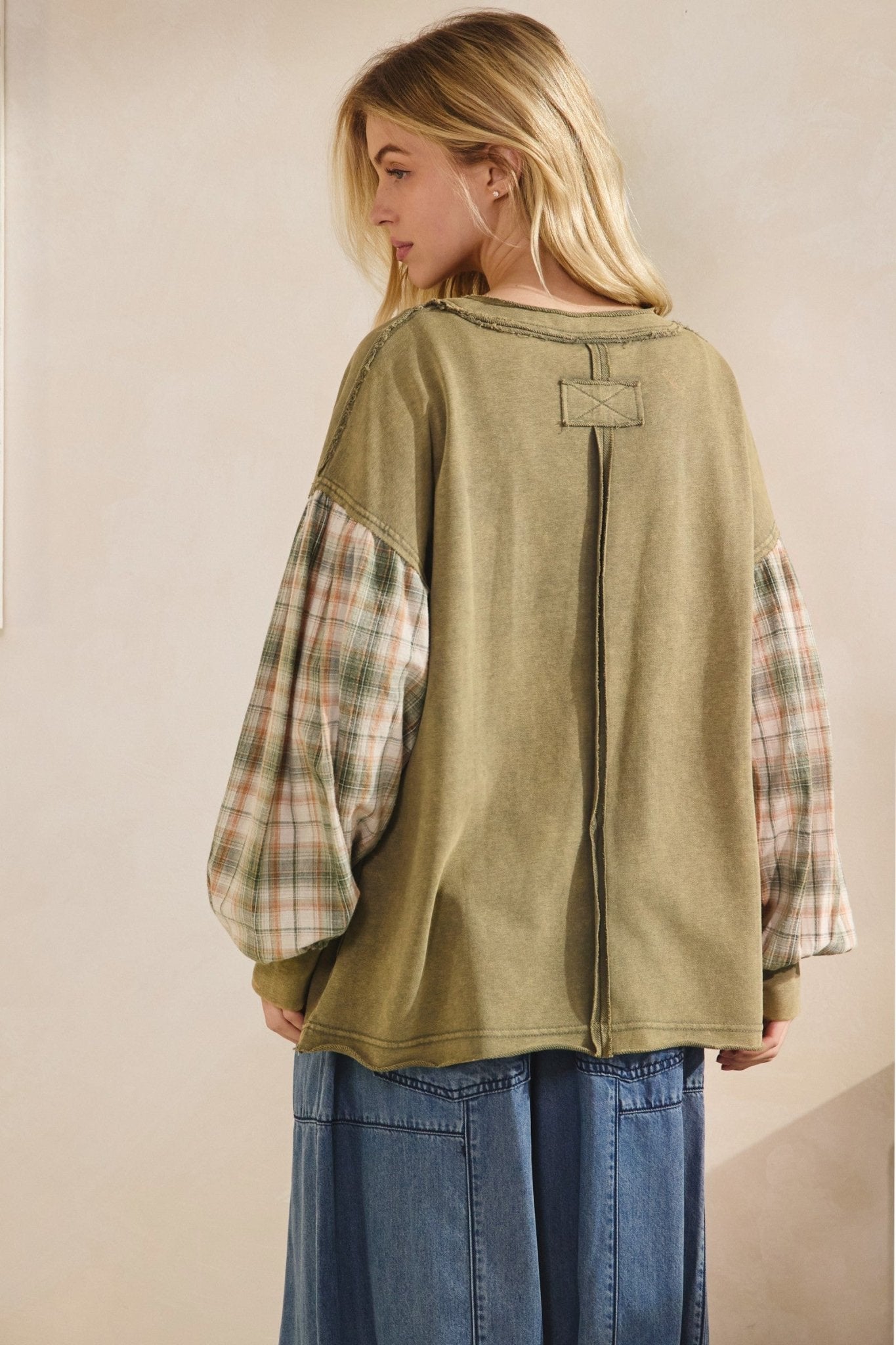 Indie Flannel Contrast Pullover - Westly