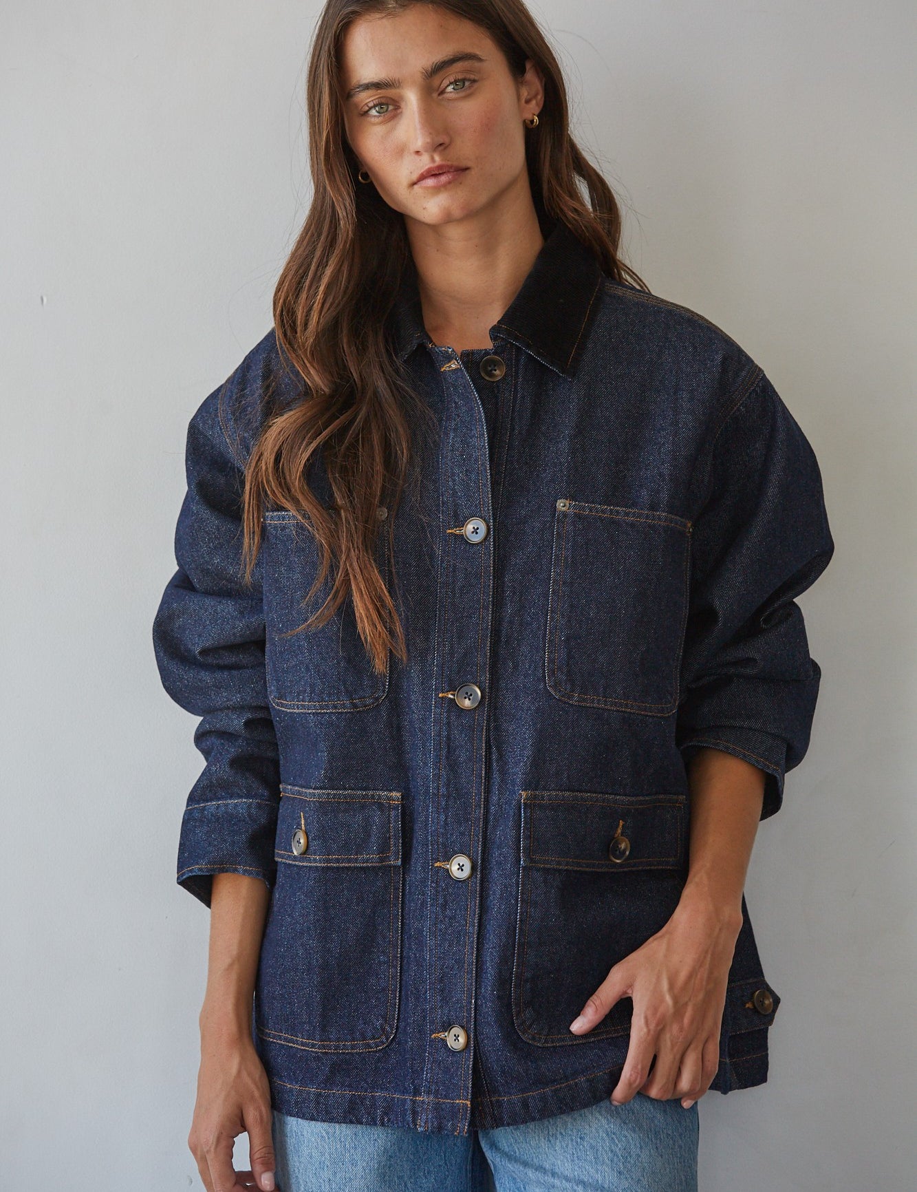 Indigo Archive Pocket Denim Jacket in Dark Denim - product photo 1