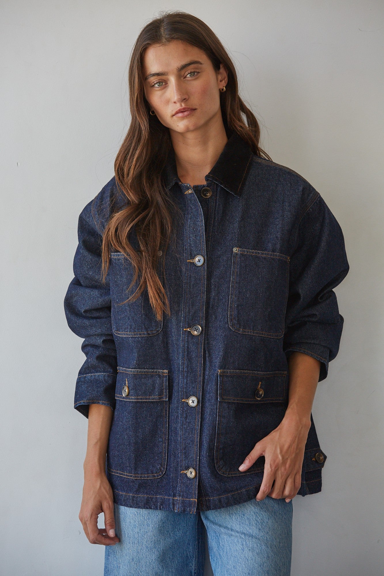 Indigo Archive Pocket Denim Jacket in Dark Denim - product photo 1
