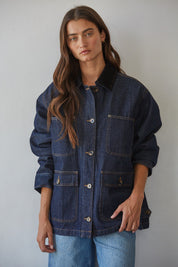 Indigo Archive Pocket Denim Jacket in Dark Denim - product photo 1