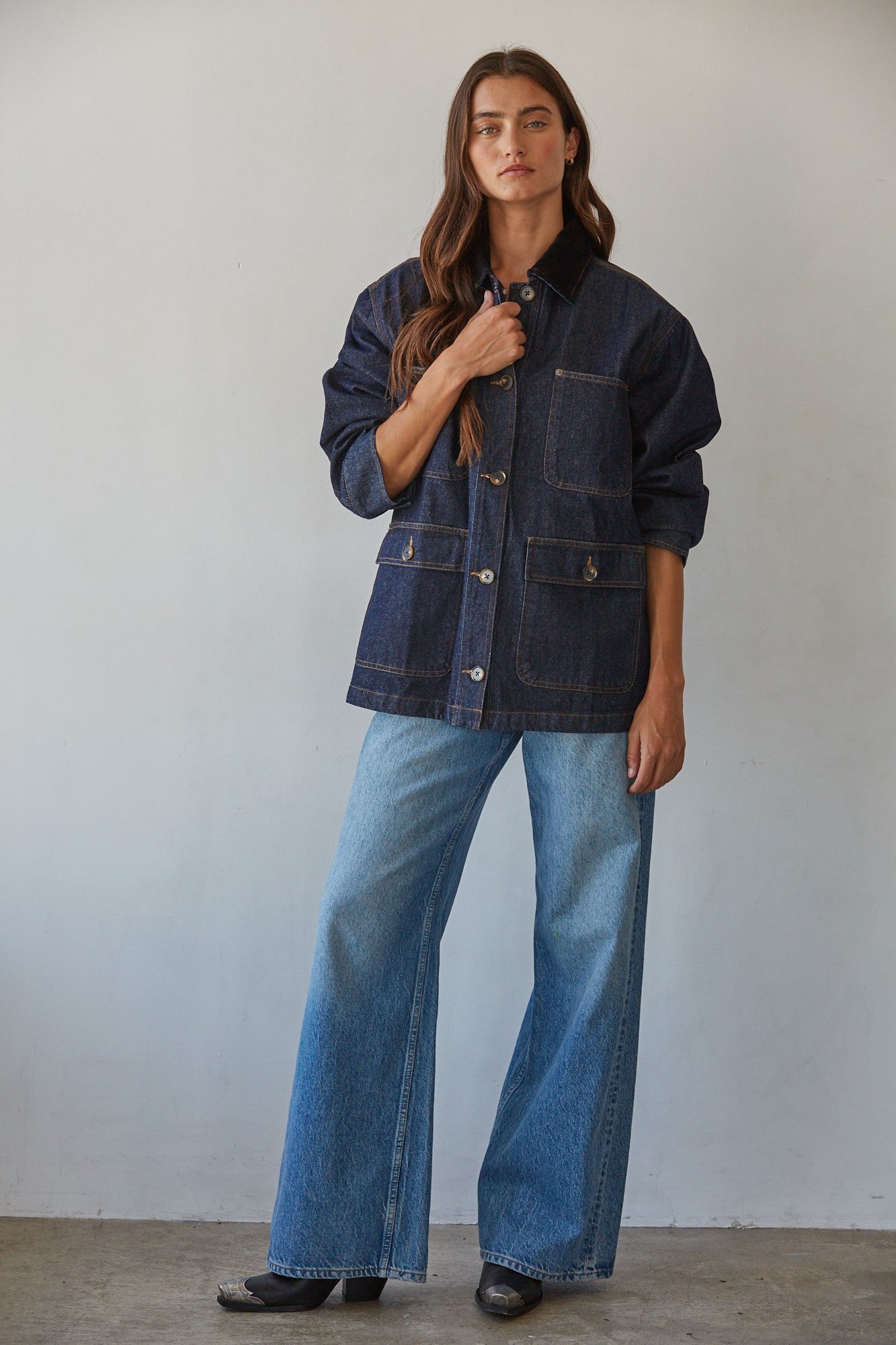 Indigo Archive Pocket Denim Jacket in Dark Denim - product photo 2