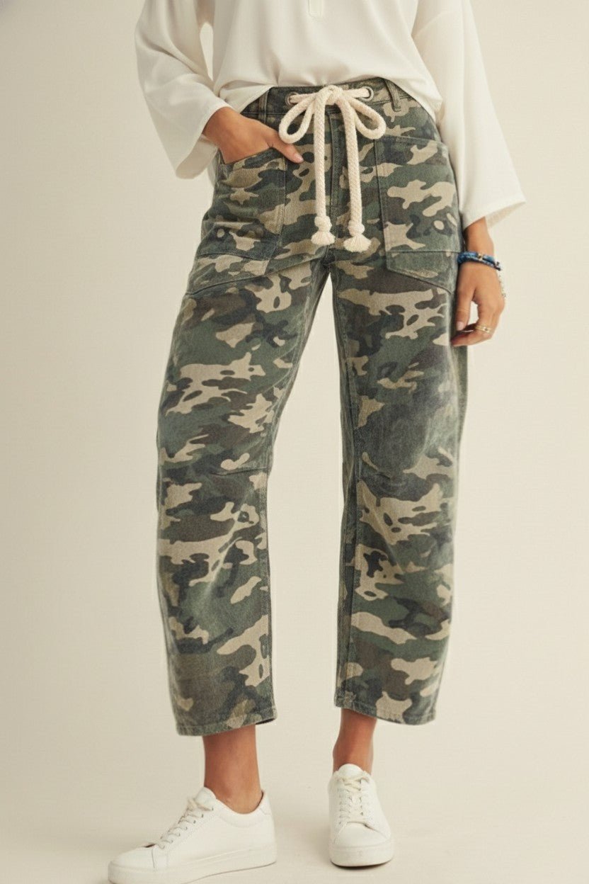 Indio Camo Cargo Rope String Pants - Westly