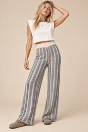 Intermission Striped Wide Leg Knit Pants - Westly