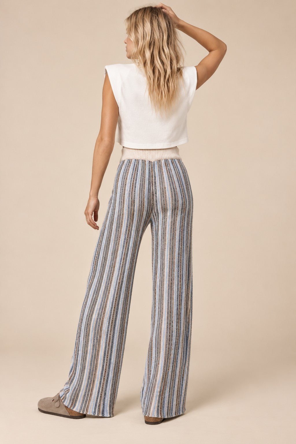 Intermission Striped Wide Leg Knit Pants - Westly