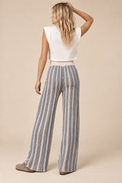 Intermission Striped Wide Leg Knit Pants - Westly