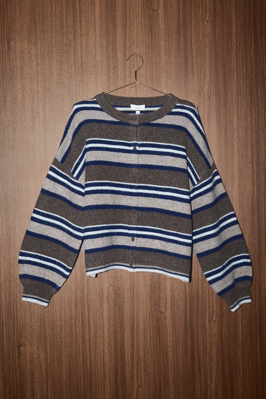 Interval Striped Crewneck Cardigan - Westly