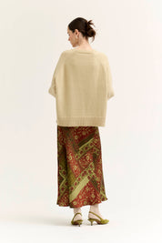 Into the Fold Printed Slip Skirt in Red Brown, photo 6