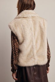 Inverness Collared Faux Fur Vest - Westly