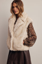 Inverness Collared Faux Fur Vest - Westly