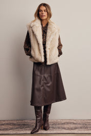 Inverness Collared Faux Fur Vest - Westly