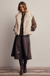 Inverness Collared Faux Fur Vest - Westly
