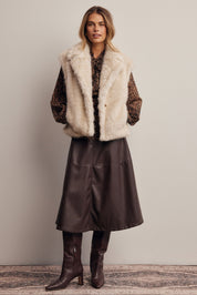 Inverness Collared Faux Fur Vest - Westly