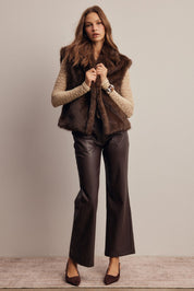 Inverness Collared Faux Fur Vest - Westly