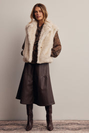 Inverness Collared Faux Fur Vest - Westly