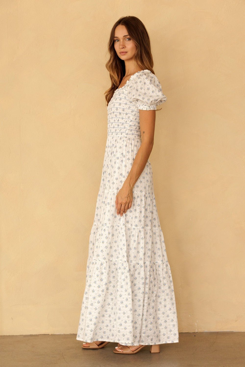 Isabeau Smocked Floral Maxi Dress - Westly