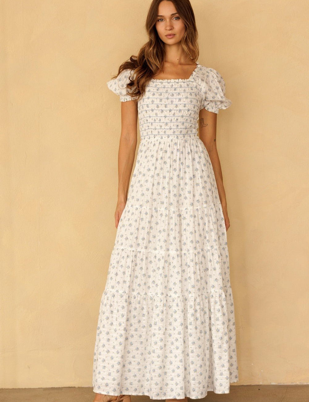Isabeau Smocked Floral Maxi Dress - Westly