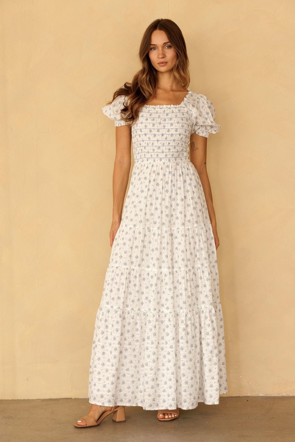 Isabeau Smocked Floral Maxi Dress - Westly