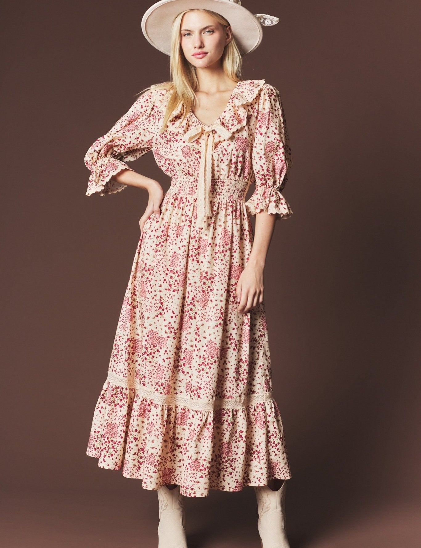Isadora Smocked Floral Maxi Dress - Westly