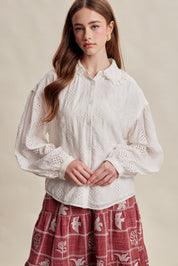 Isaline Eyelet Collar Blouse - Off White
