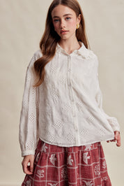 Isaline Eyelet Collar Blouse - Off White