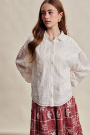 Isaline Eyelet Collar Blouse - Off White