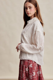 Isaline Eyelet Collar Blouse - Off White