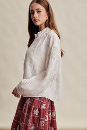 Isaline Eyelet Collar Blouse - Off White