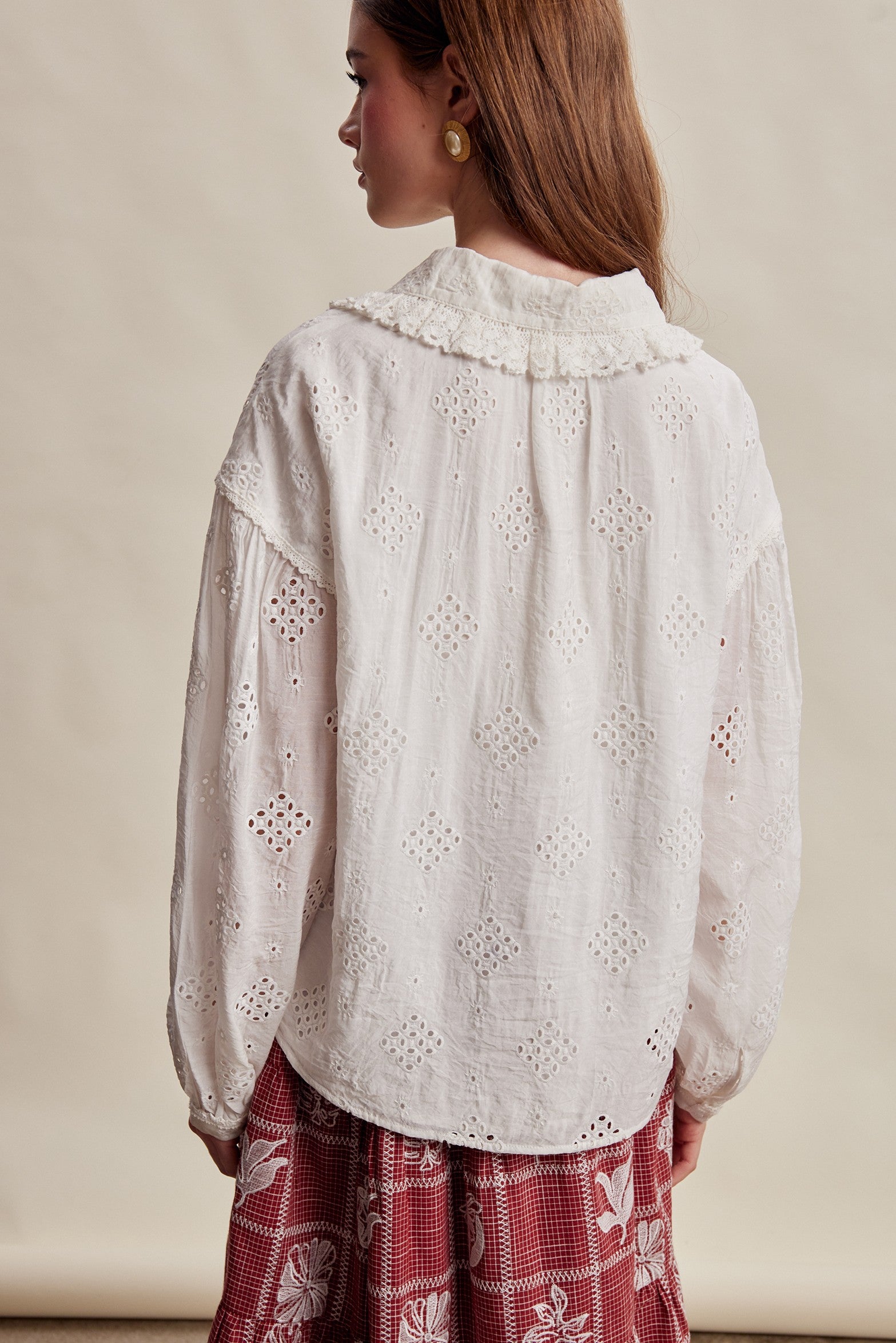 Isaline Eyelet Collar Blouse - Off White