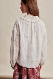 Isaline Eyelet Collar Blouse - Off White