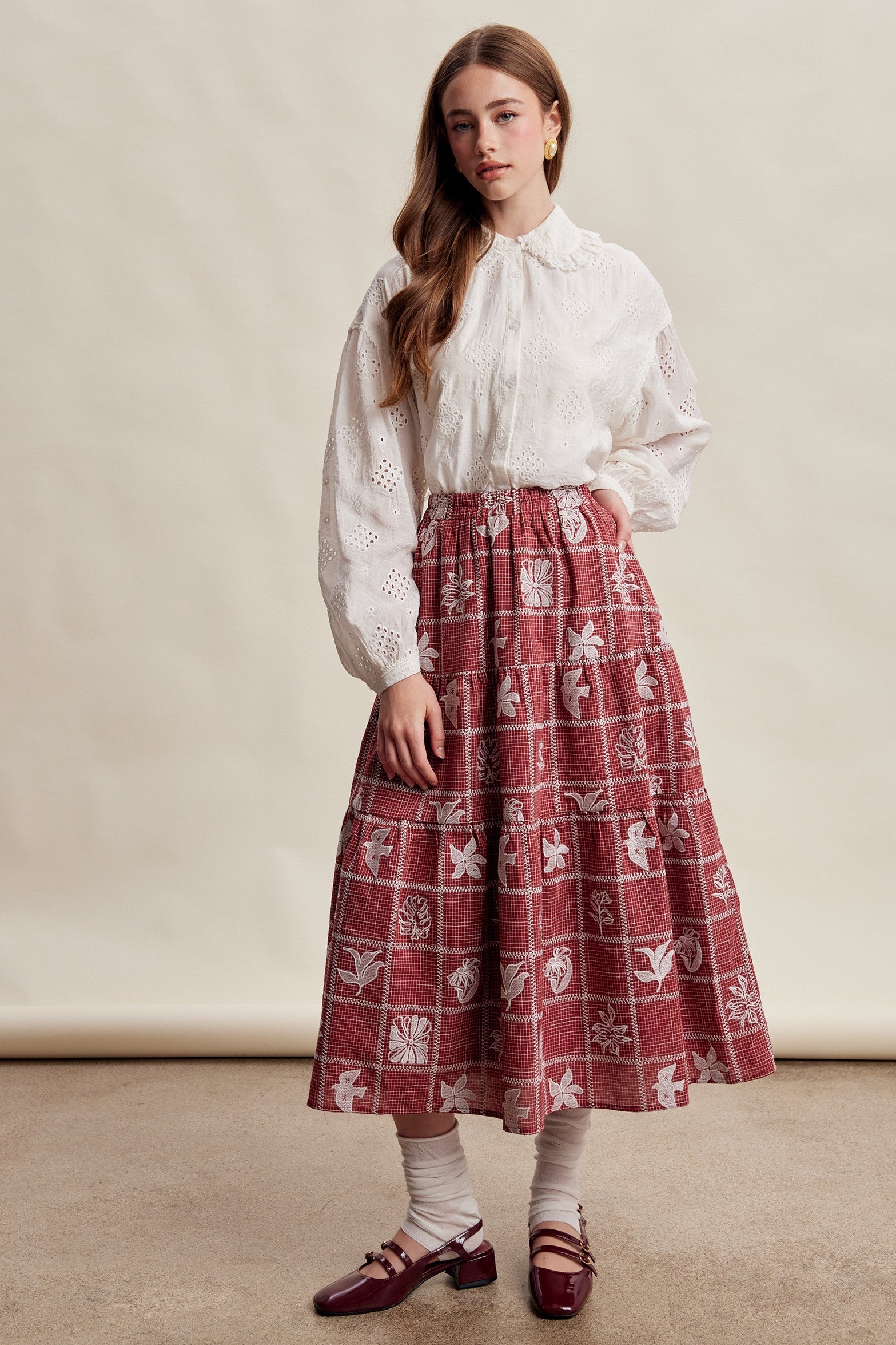 Isaline Eyelet Collar Blouse - Off White