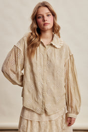 Isaline Eyelet Collar Blouse - Sand