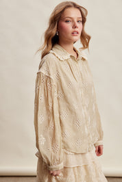 Isaline Eyelet Collar Blouse - Sand