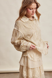 Isaline Eyelet Collar Blouse - Sand