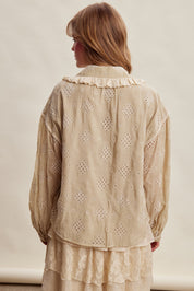 Isaline Eyelet Collar Blouse - Sand