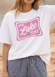 It's Lake Time Oversized Graphic Tee - Westly
