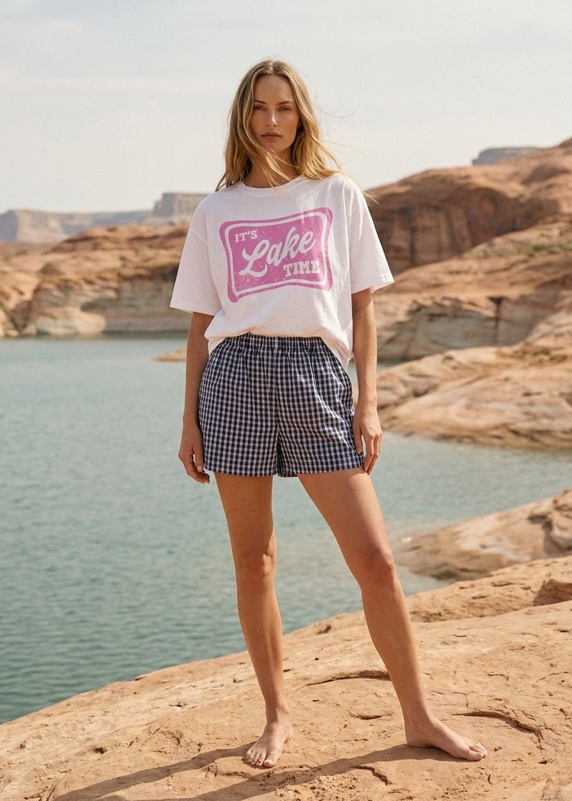 It's Lake Time Oversized Graphic Tee - Westly