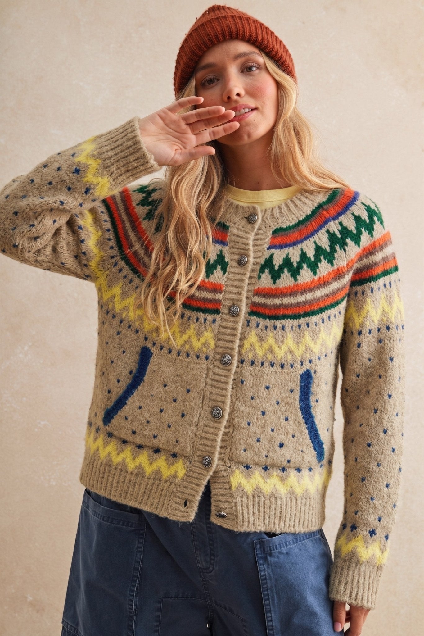 Jackson Fair Isle Knit Cardigan - Westly