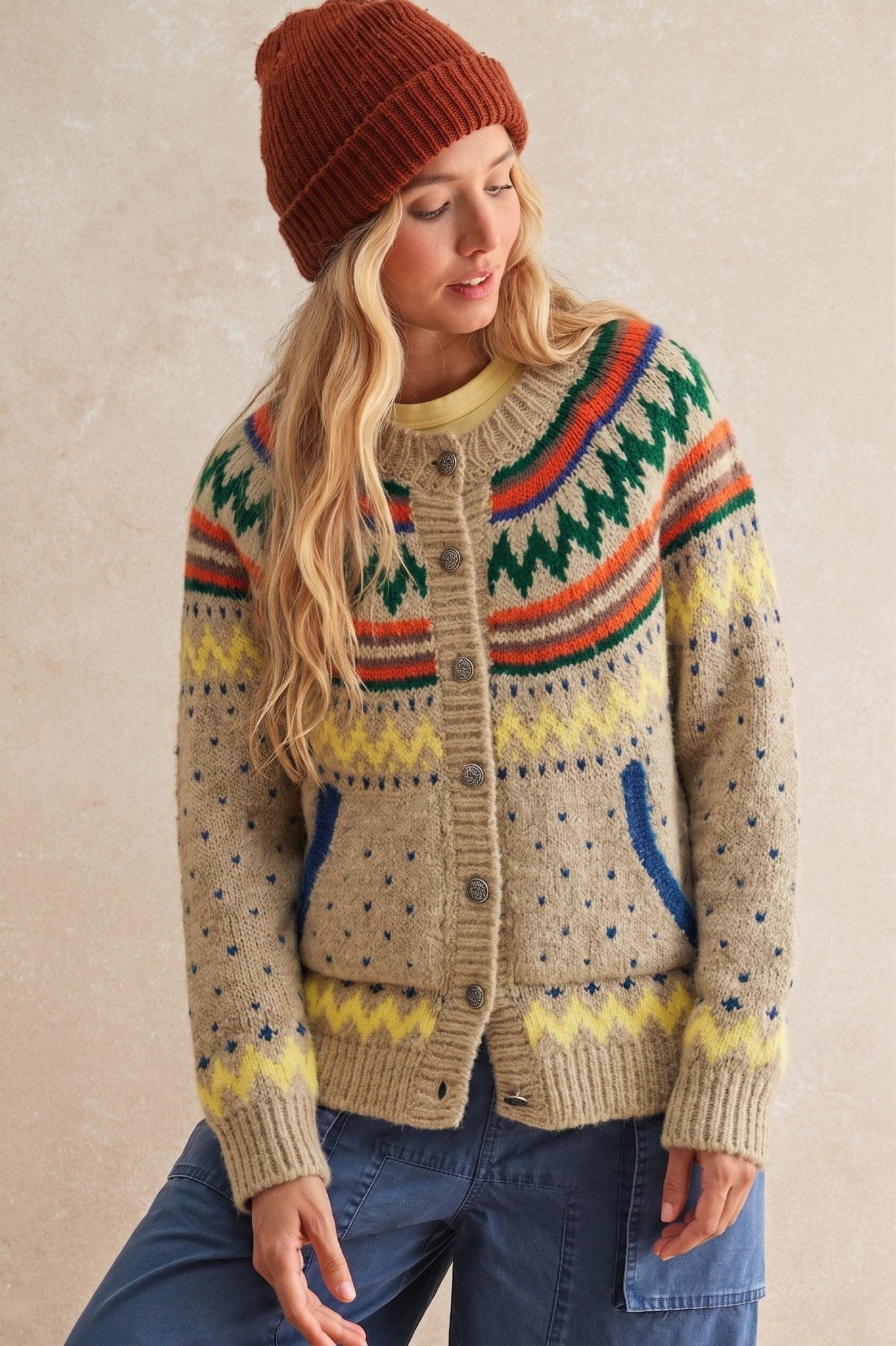 Jackson Fair Isle Knit Cardigan - Westly