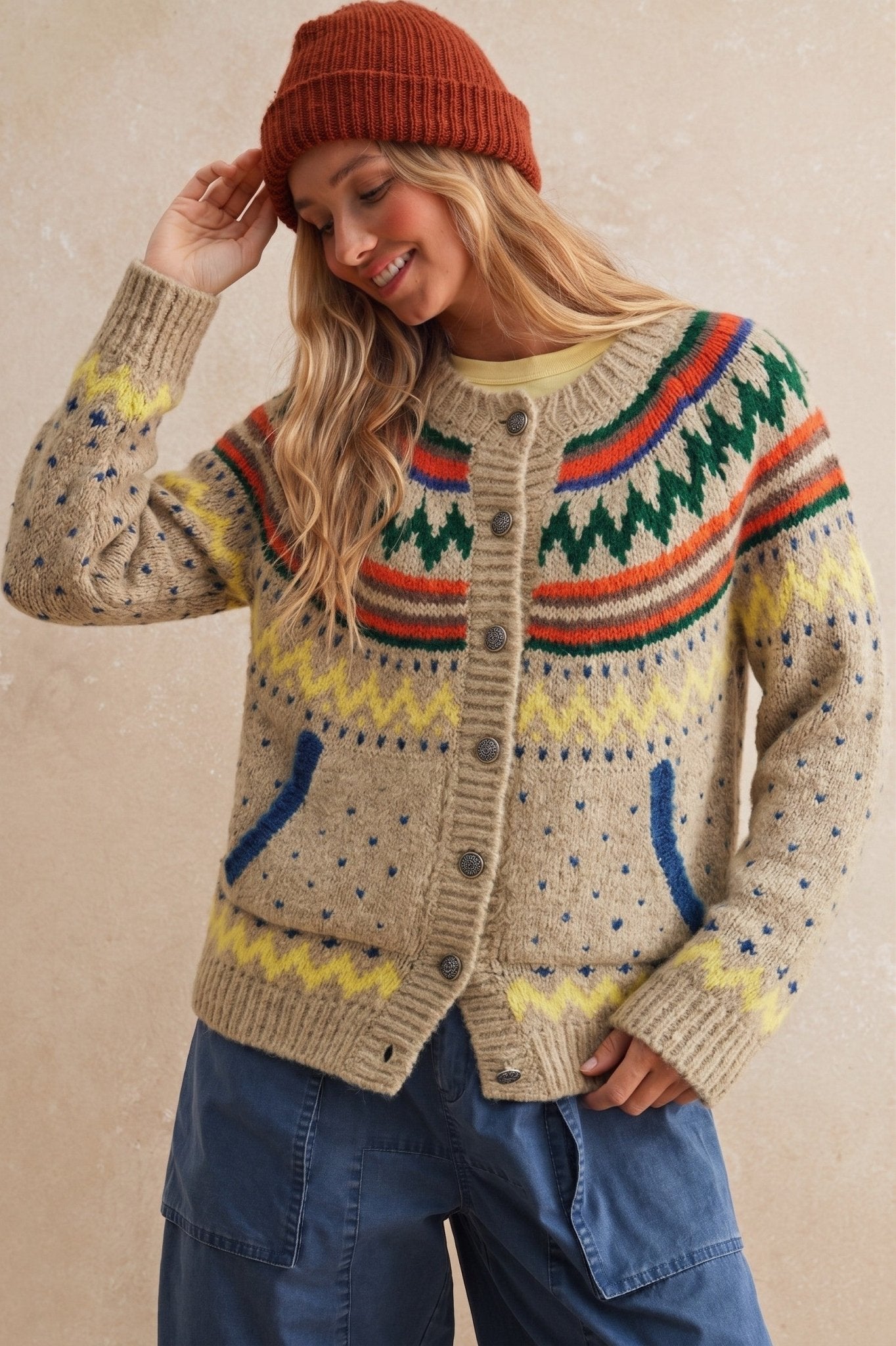Jackson Fair Isle Knit Cardigan - Westly