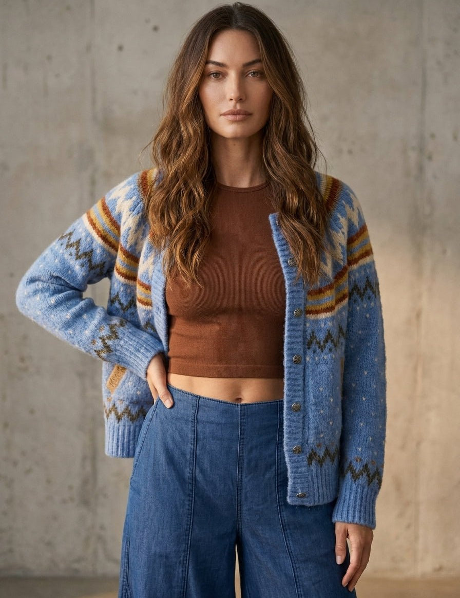 Jackson Fair Isle Knit Cardigan - Westly