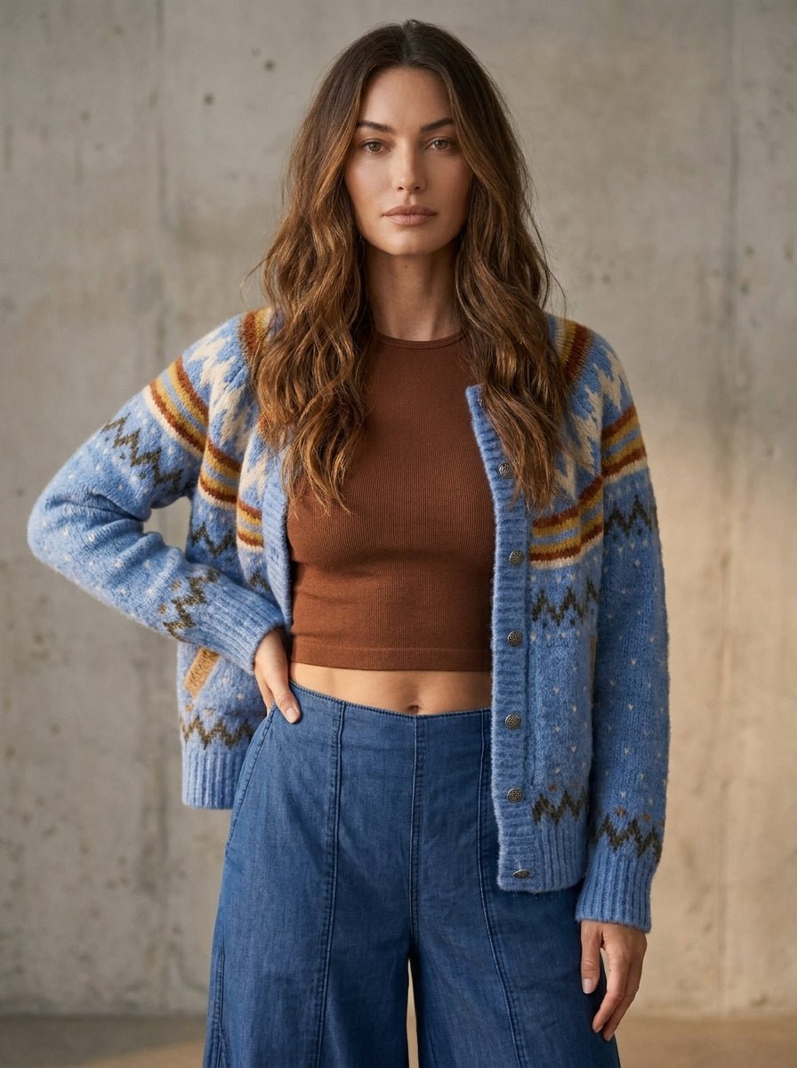 Jackson Fair Isle Knit Cardigan - Westly