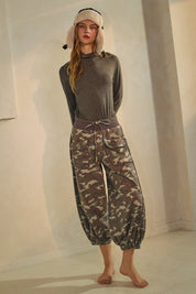 Jada Acid Washed Camo Print Cropped Joggers - Westly