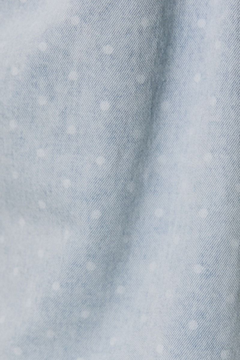 Jade Smocked Polka Dot Denim Button - Up Shirt - Westly