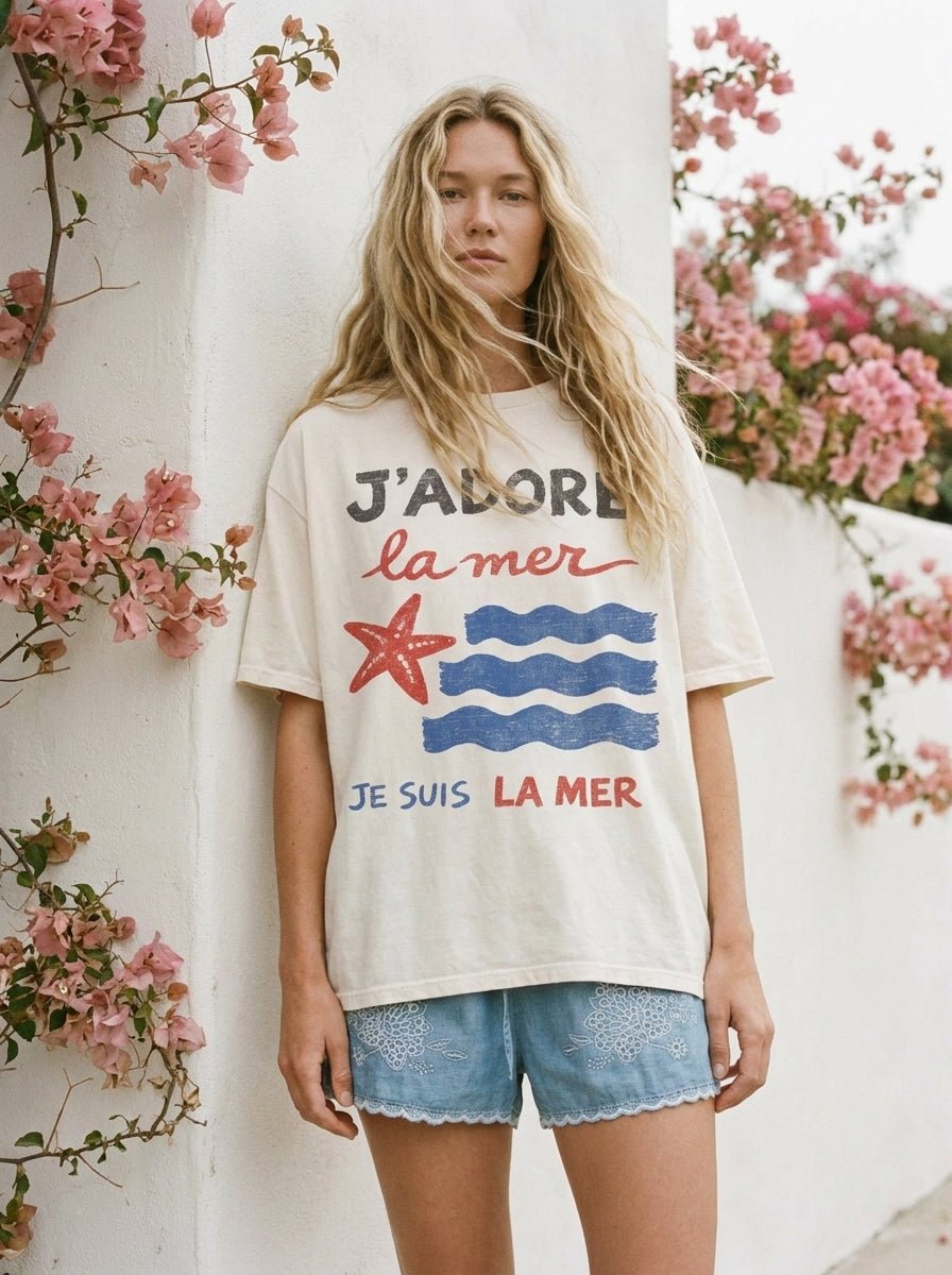 J'adore La Mer Oversized Graphic Tee - Westly