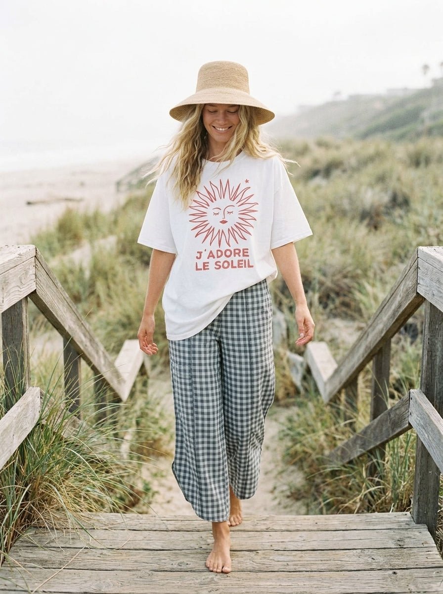 Jadore Le Soleil Oversized Graphic Tee - Westly