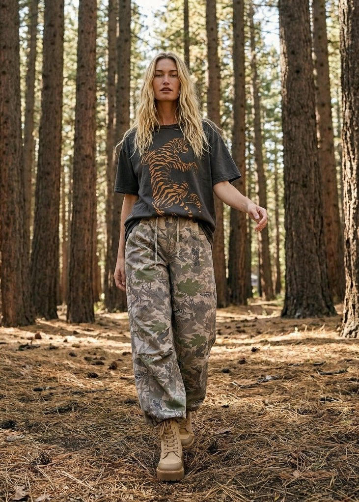 Jane Camo Washed Twill Pants - Westly
