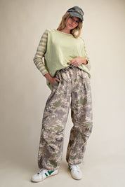 Jane Camo Washed Twill Pants - Westly