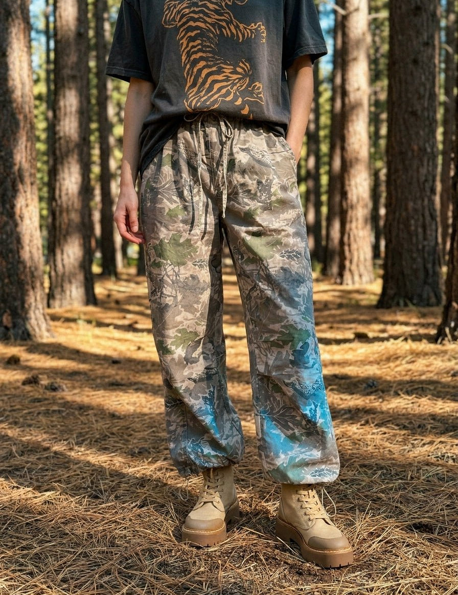 Jane Camo Washed Twill Pants - Westly
