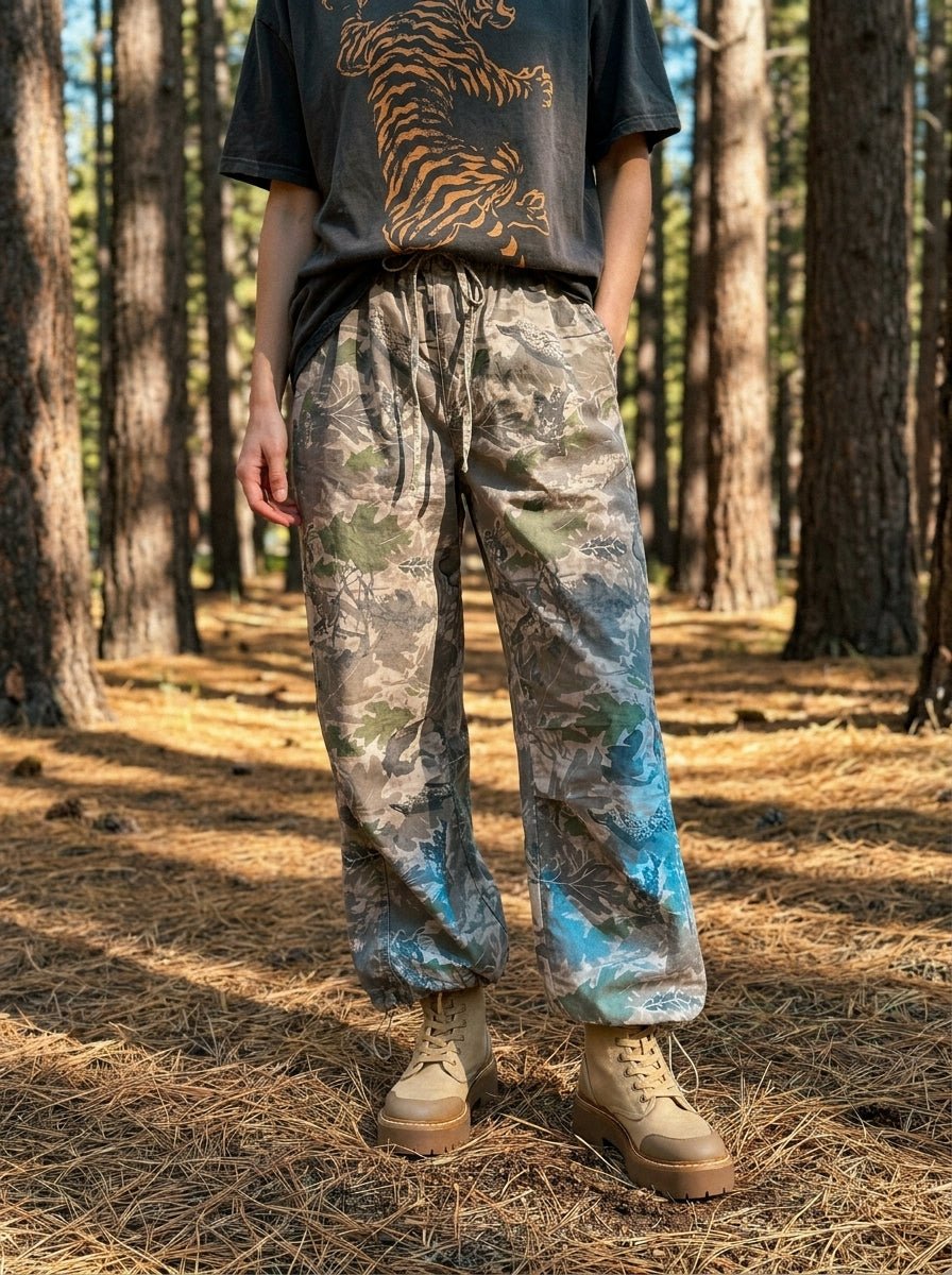 Jane Camo Washed Twill Pants - Westly