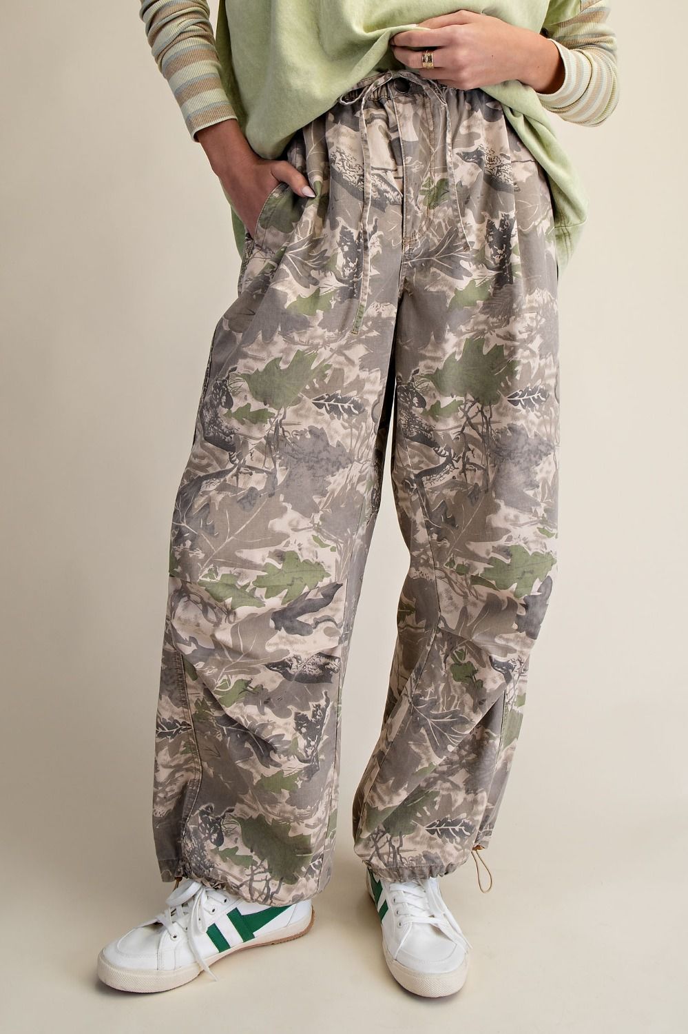 Jane Camo Washed Twill Pants - Westly